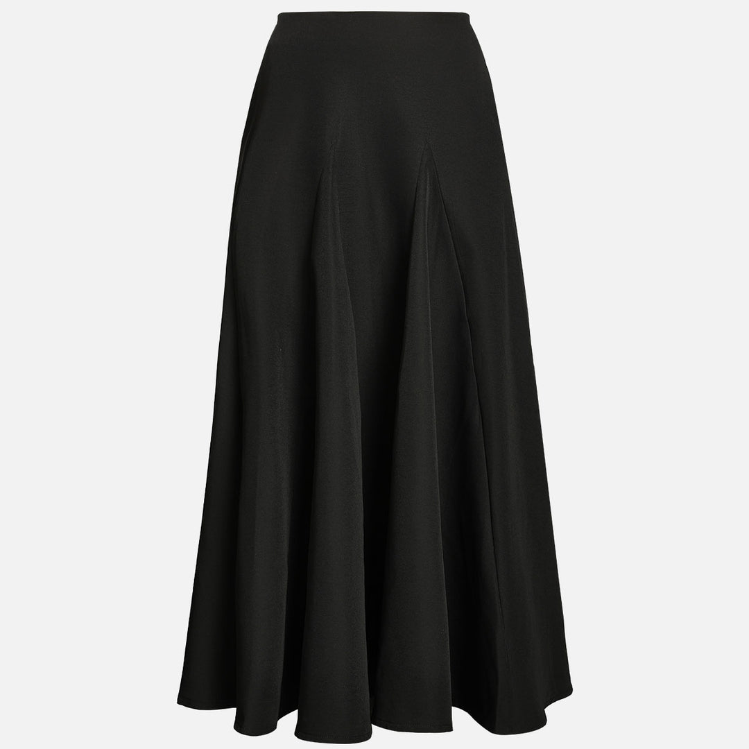 Black & White Oversized Shoulder Shirt & High-Waisted Maxi Skirt Set-Vyana Collective