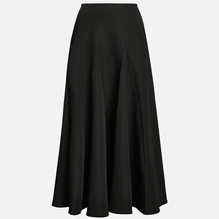 Black & White Oversized Shoulder Shirt & High-Waisted Maxi Skirt Set-Vyana Collective