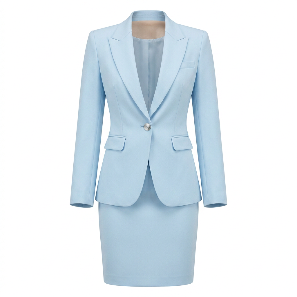 Blush Pink Blazer and Pencil Skirt Set for Meetings Ready and Elegant Office Style Women-Vyana Collective