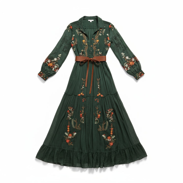 Boho Floral Fall Maxi Dress-Vyana Collective