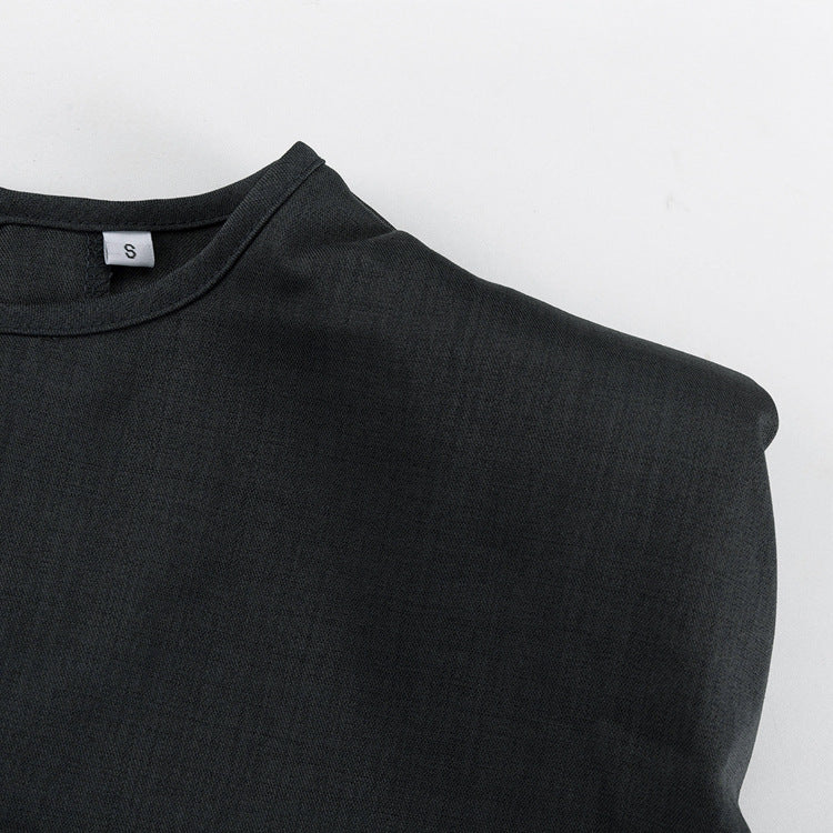 Charcoal Sleeveless Top & Wide-Leg Trouser Set-Vyana Collective