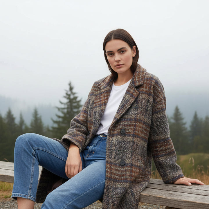 Charming Tweed Coat for Women-Vyana Collective