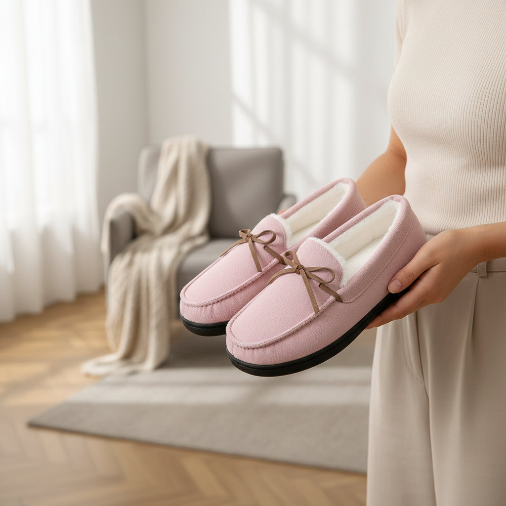 Chic Bow-Detail House Slippers-Vyana Collective