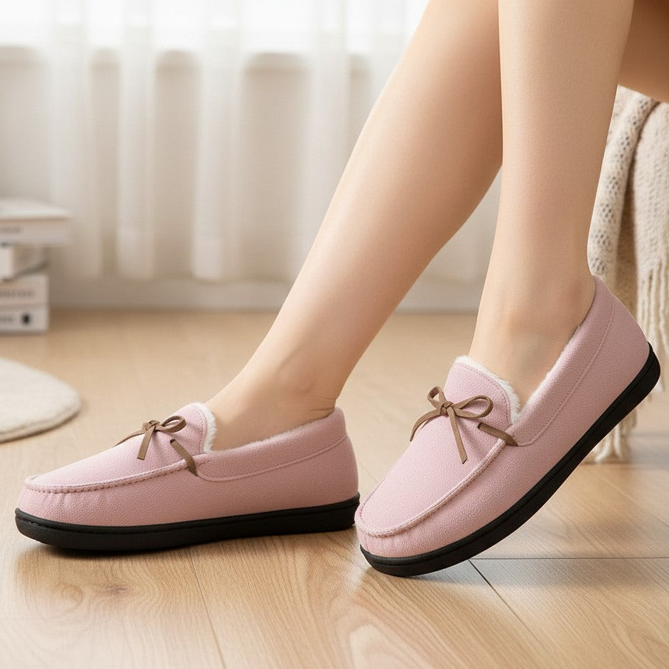 Chic Bow-Detail House Slippers-Vyana Collective