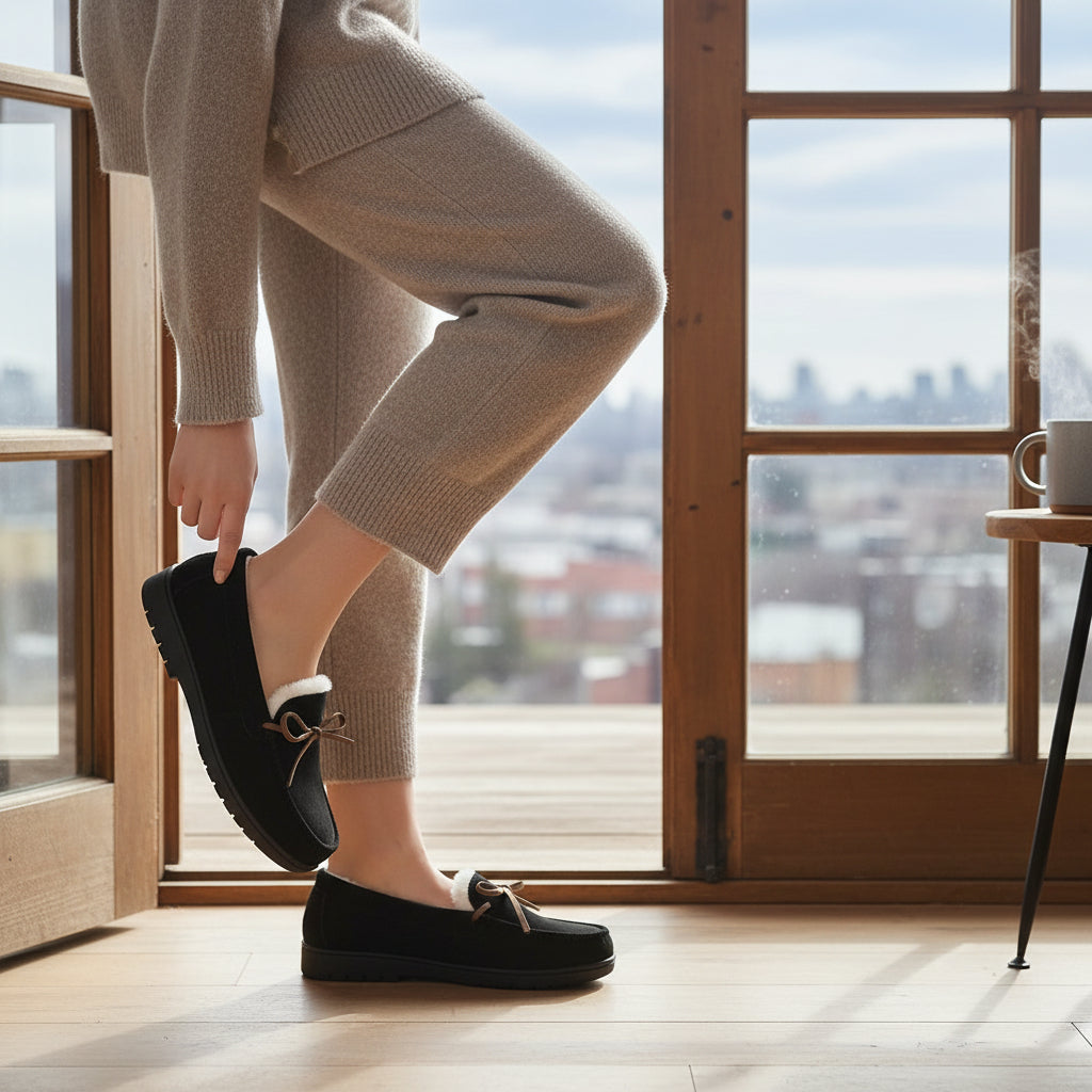 Chic Bow-Detail House Slippers-Vyana Collective