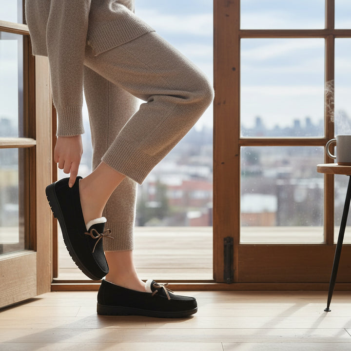 Chic Bow-Detail House Slippers-Vyana Collective