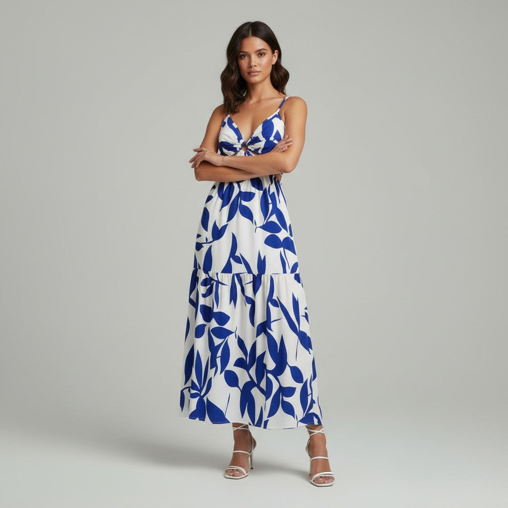 Chic Floral Camisole Slip Dress-Vyana Collective