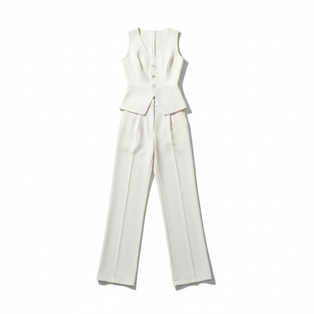 Chic Sleeveless Top and Pants Office Set-Vyana Collective