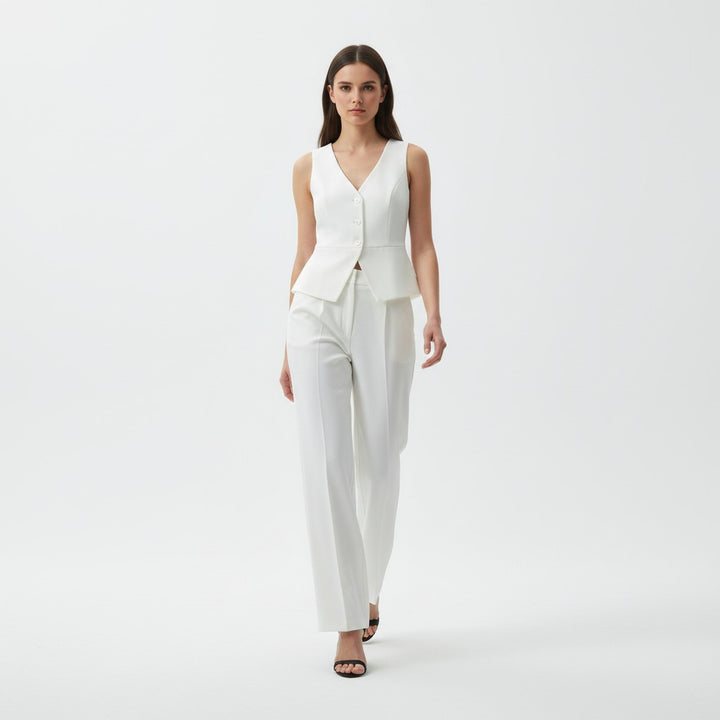 Chic Sleeveless Top and Pants Office Set-Vyana Collective