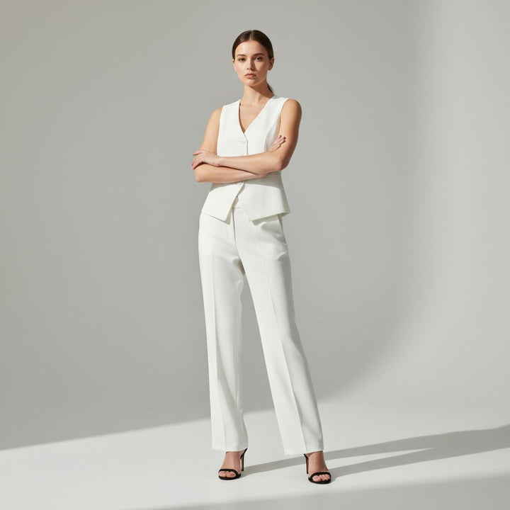 Chic Sleeveless Top and Pants Office Set-Vyana Collective