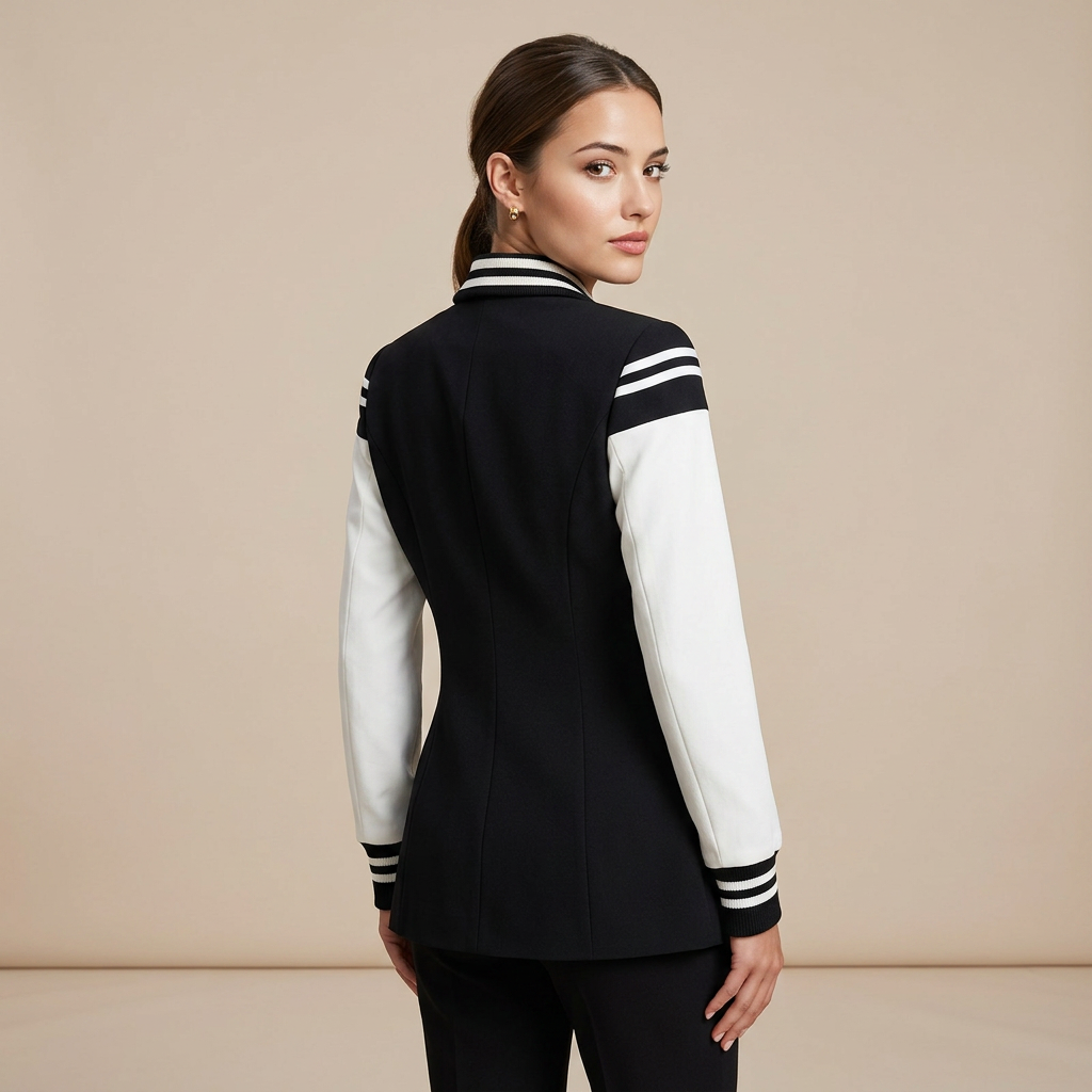 Color Block Double Breasted Blazer for Executive Office Style Women-Vyana Collective