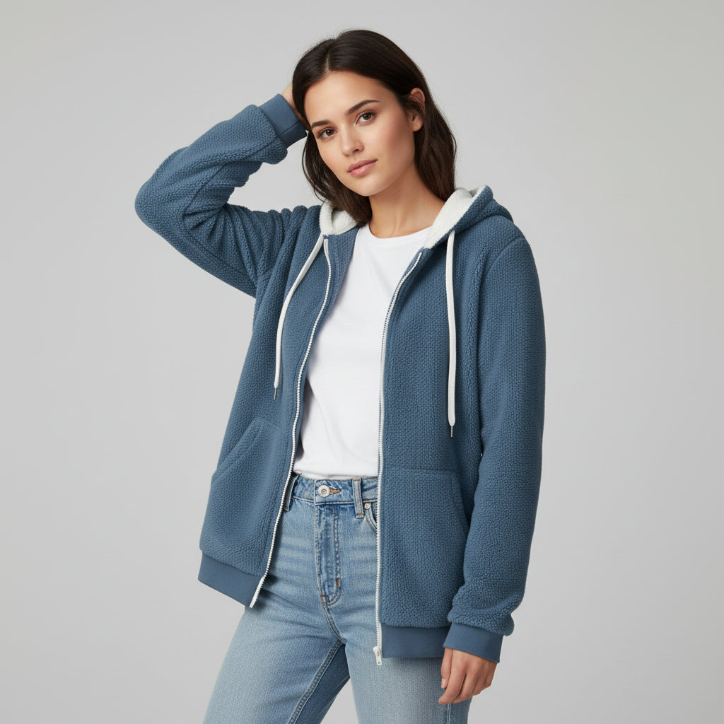 Cozy Color-Block Hooded Jacket for Women-Vyana Collective