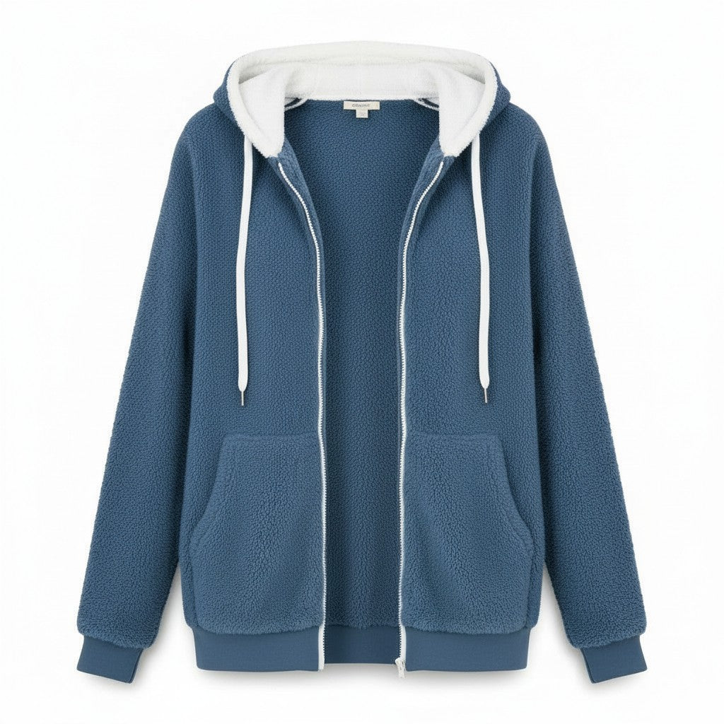 Cozy Color-Block Hooded Jacket for Women-Vyana Collective