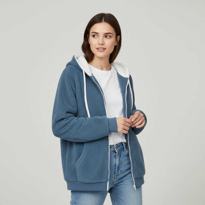 Cozy Color-Block Hooded Jacket for Women-Vyana Collective