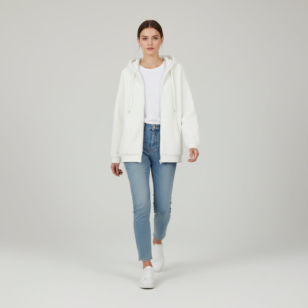 Cozy Color-Block Hooded Jacket for Women-Vyana Collective