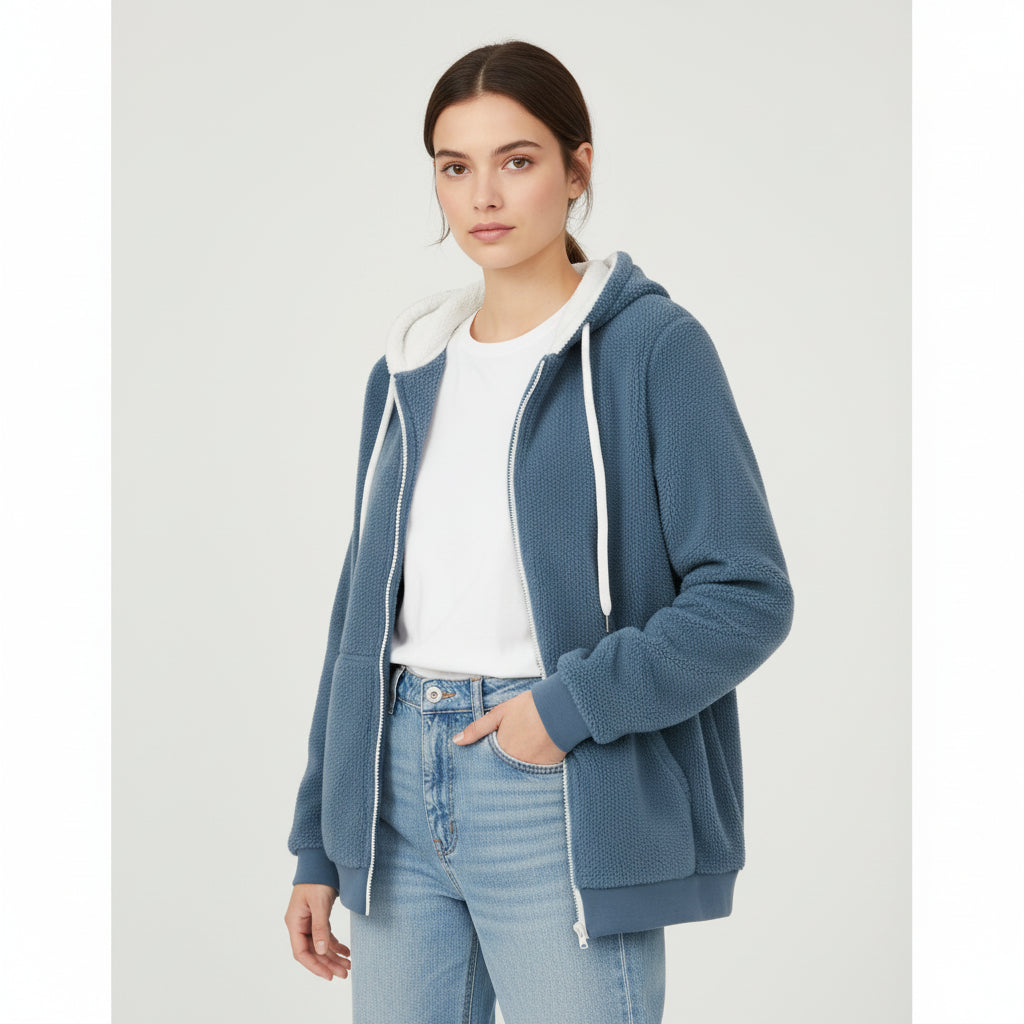 Cozy Color-Block Hooded Jacket for Women-Vyana Collective