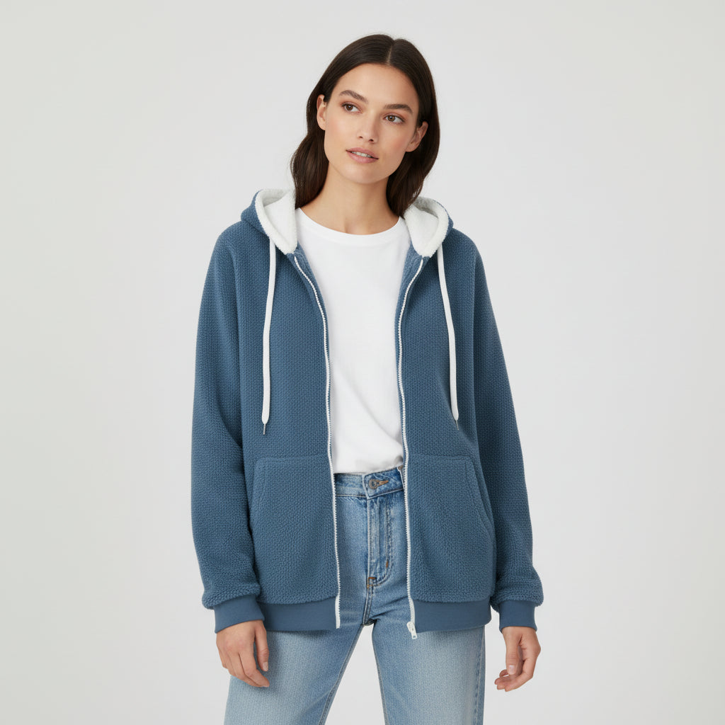 Cozy Color-Block Hooded Jacket for Women-Vyana Collective