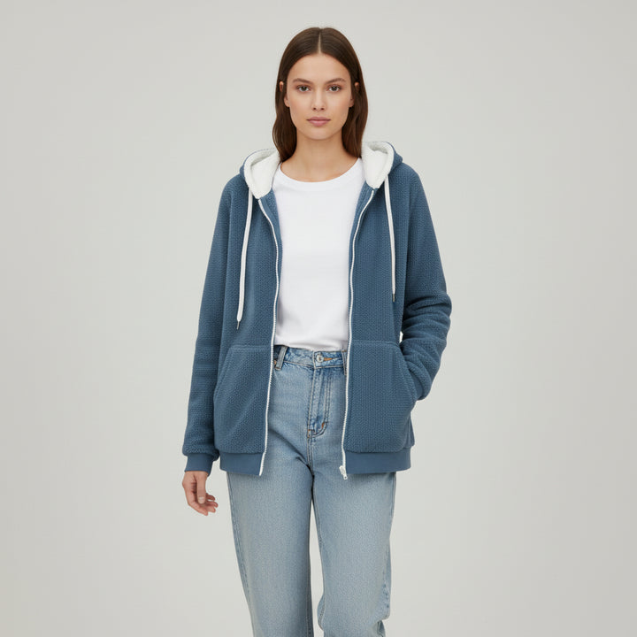 Cozy Color-Block Hooded Jacket for Women-Vyana Collective