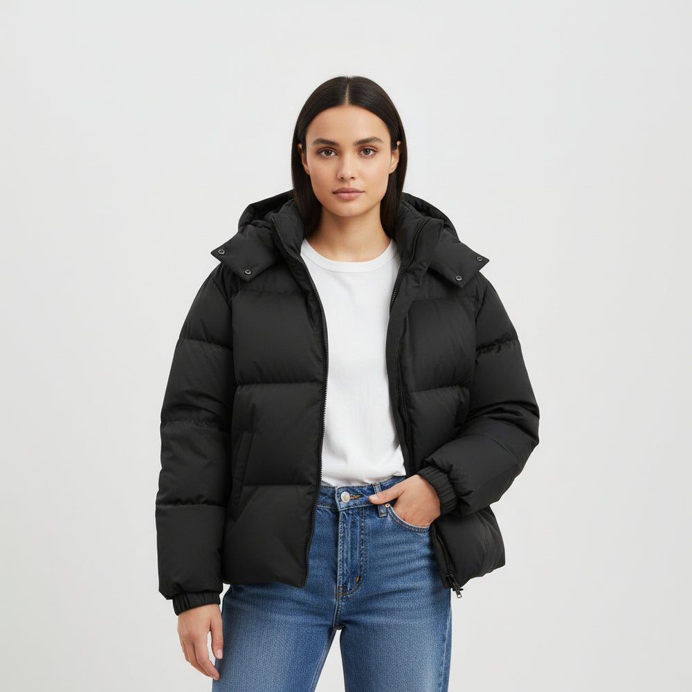 Cozy Winter Parka Removable Hood Jacket-Vyana Collective