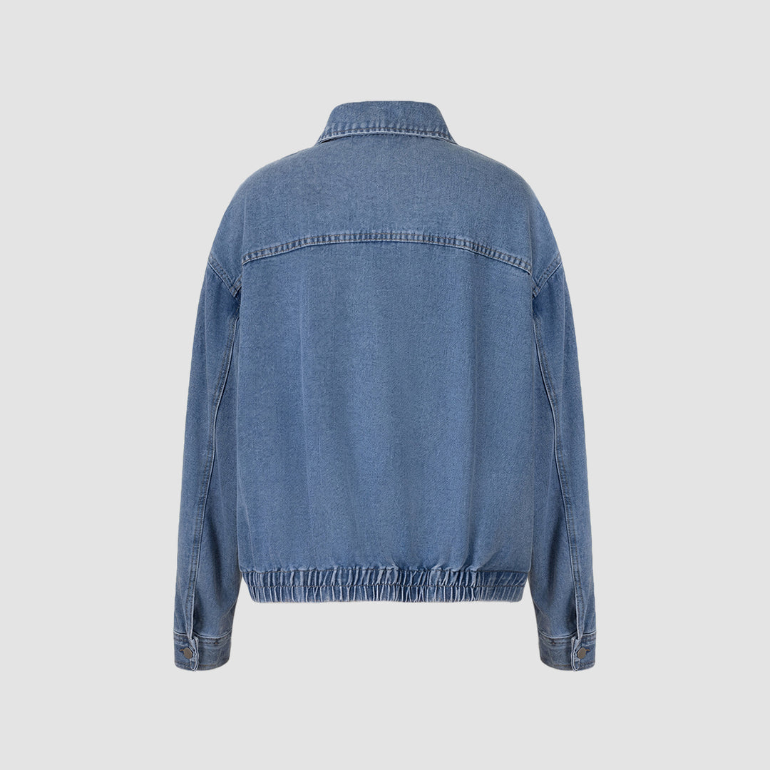 Denim Jacket and Wide-Leg Jeans Set for Women-Vyana Collective
