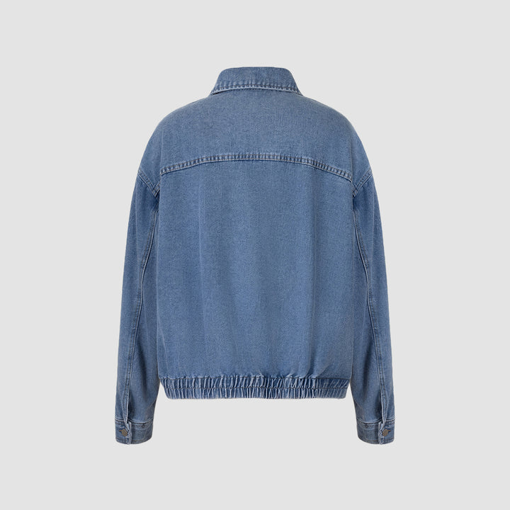 Denim Jacket and Wide-Leg Jeans Set for Women-Vyana Collective