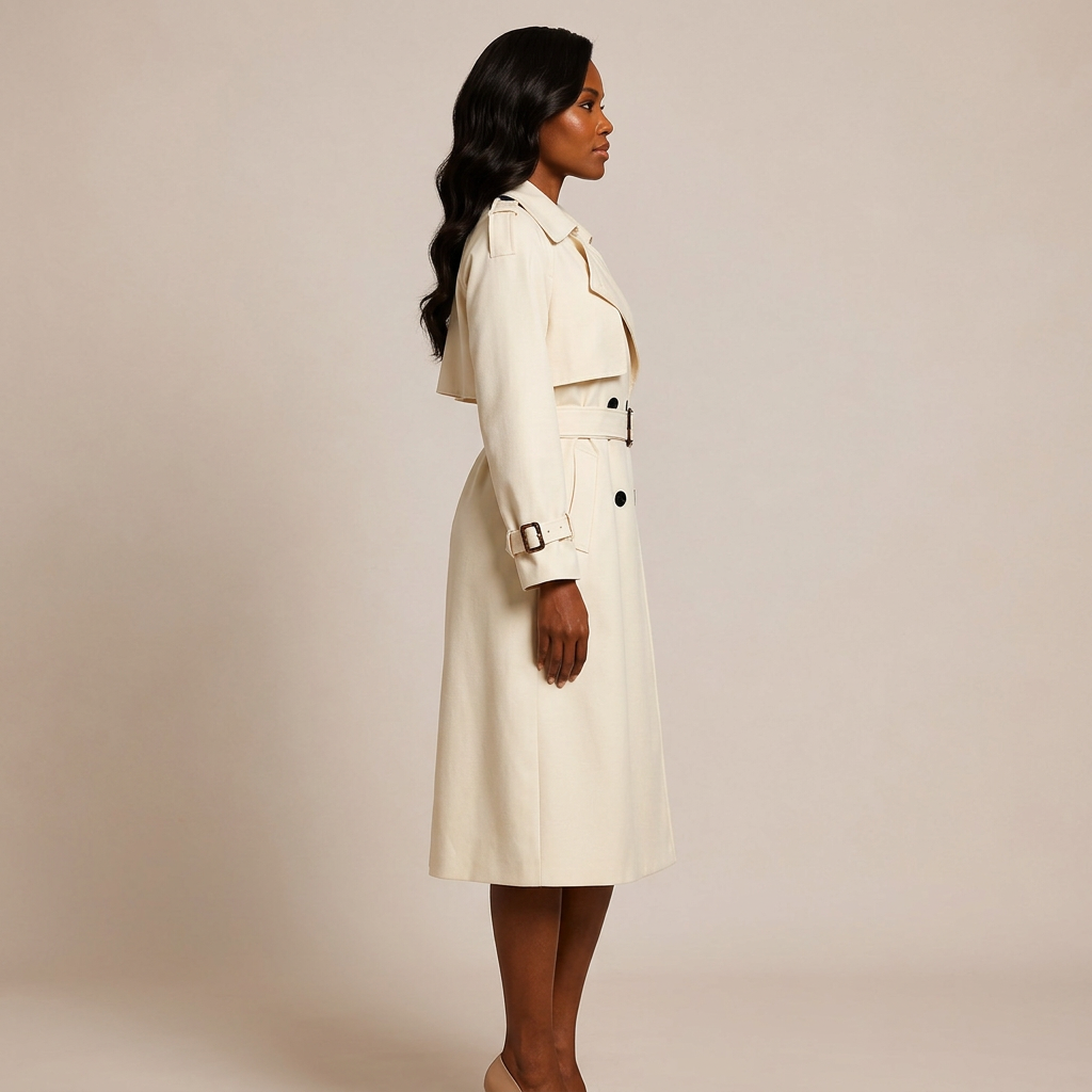 Double-Breasted Belted Midi Trench Coat-Vyana Collective