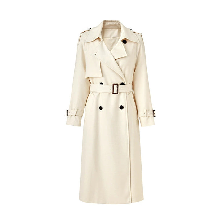 Double-Breasted Belted Midi Trench Coat-Vyana Collective