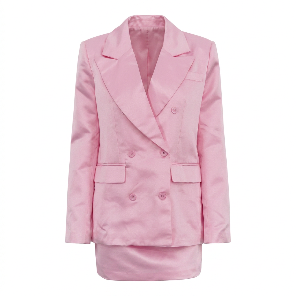 Double Breasted Blazer and High Waist Mini Skirt Set for Friday Night Vibes Women-Vyana Collective
