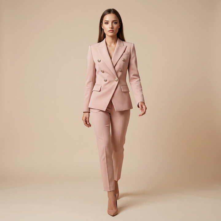 Double-Breasted Blazer for Meetings Ready and Timeless Executive Style Women-Vyana Collective