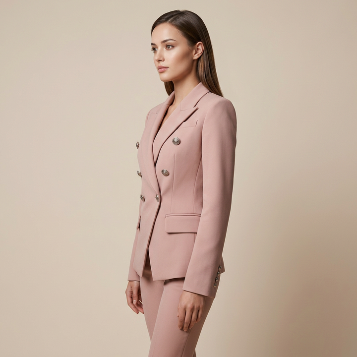 Double-Breasted Blazer for Meetings Ready and Timeless Executive Style Women-Vyana Collective