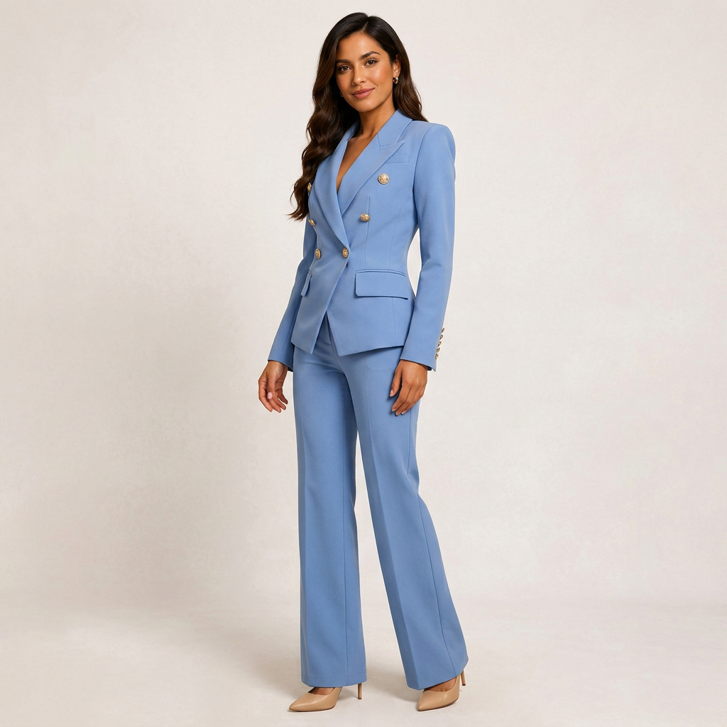 Double-Breasted Blazer for Meetings Ready and Timeless Executive Style Women-Vyana Collective