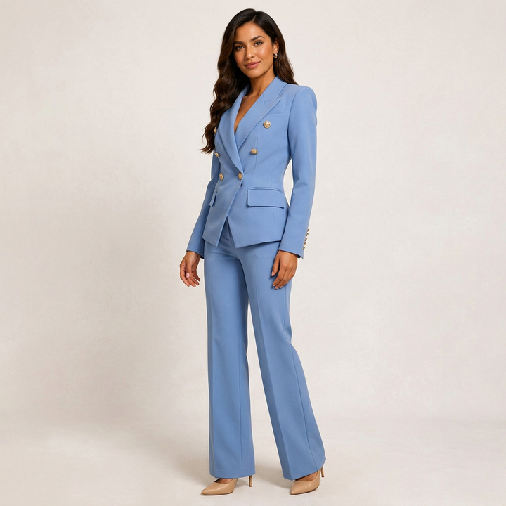 Double-Breasted Blazer for Meetings Ready and Timeless Executive Style Women-Vyana Collective