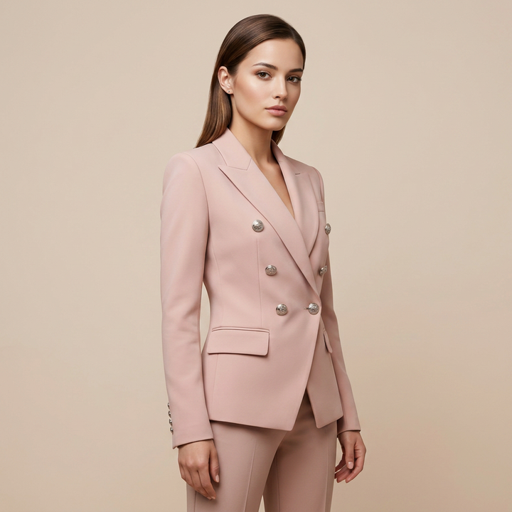 Double-Breasted Blazer for Meetings Ready and Timeless Executive Style Women-Vyana Collective
