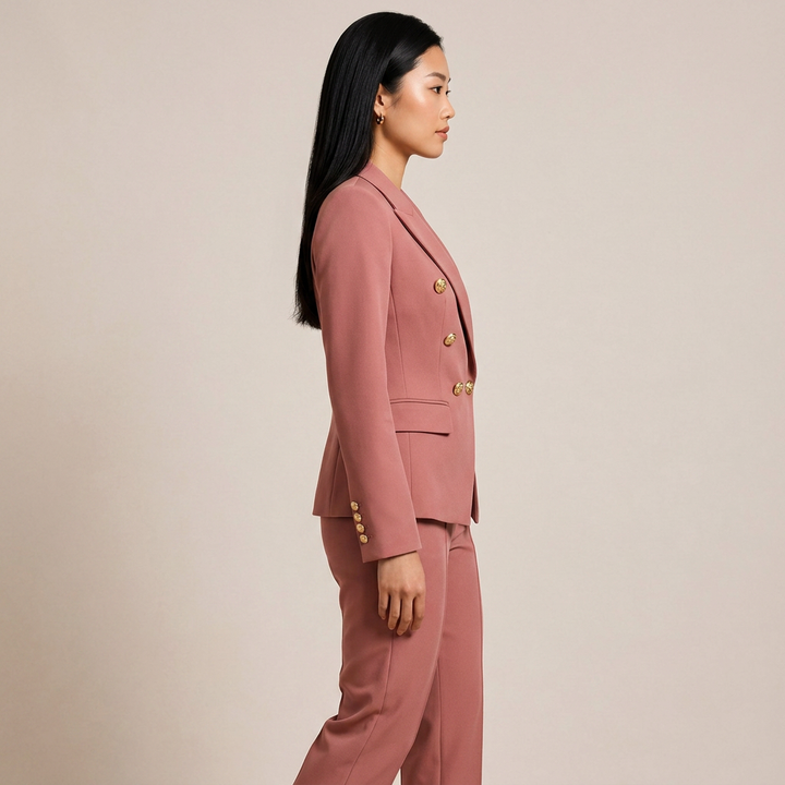 Double-Breasted Blazer for Meetings Ready and Timeless Executive Style Women-Vyana Collective