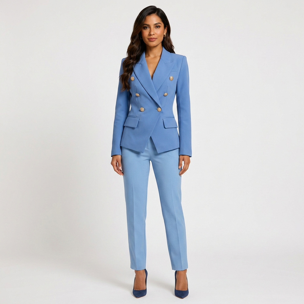 Double-Breasted Blazer for Meetings Ready and Timeless Executive Style Women-Vyana Collective