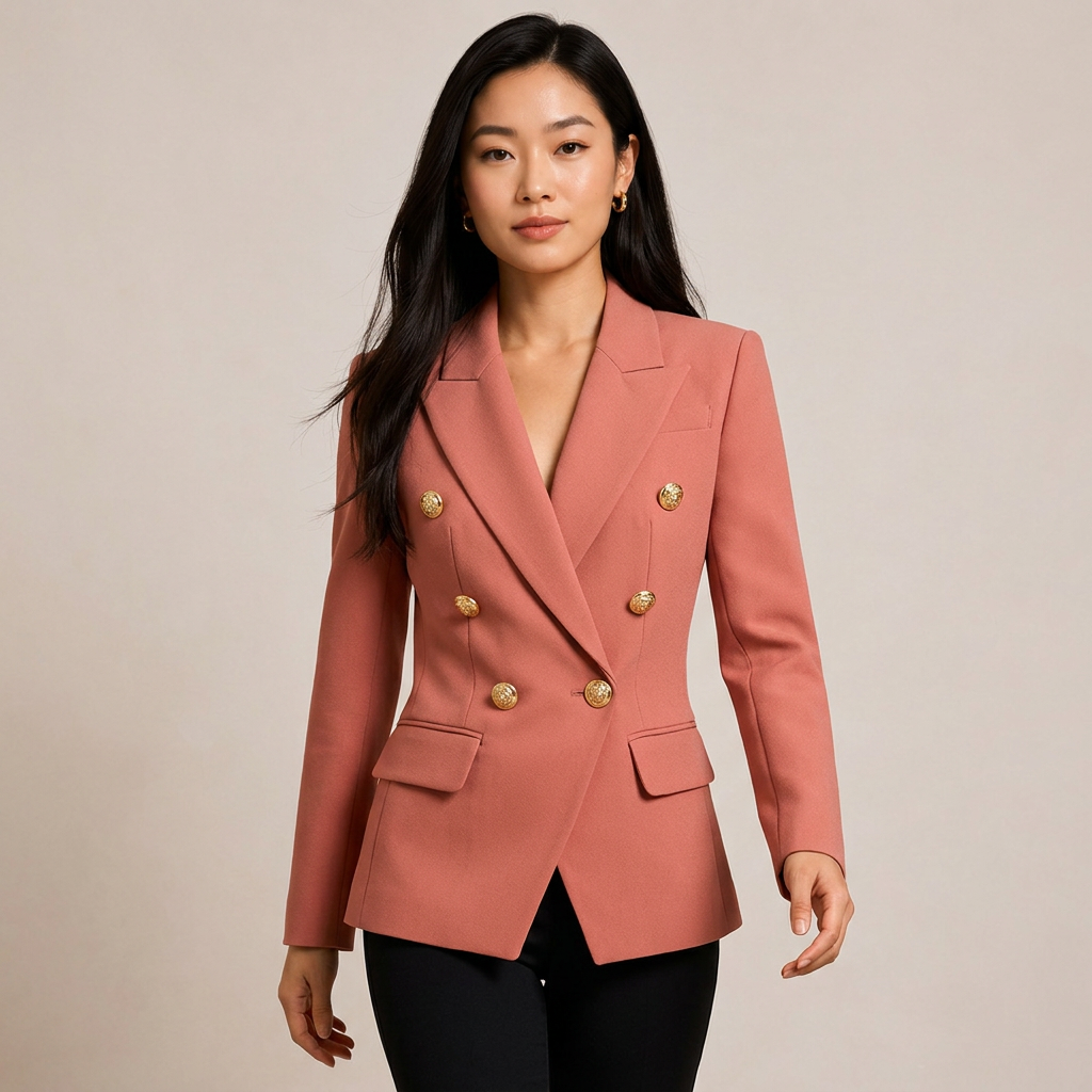 Double-Breasted Blazer for Meetings Ready and Timeless Executive Style Women-Vyana Collective