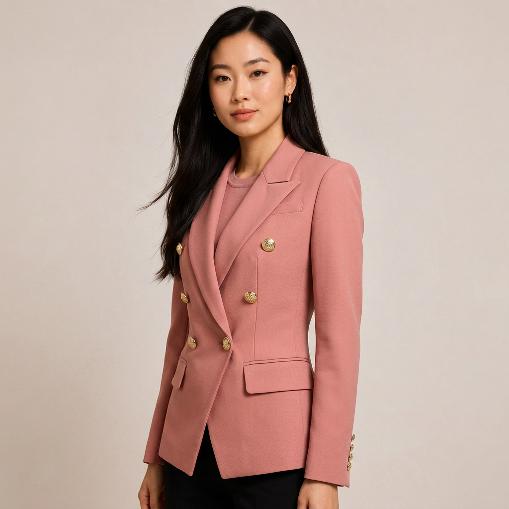 Double-Breasted Blazer for Meetings Ready and Timeless Executive Style Women-Vyana Collective