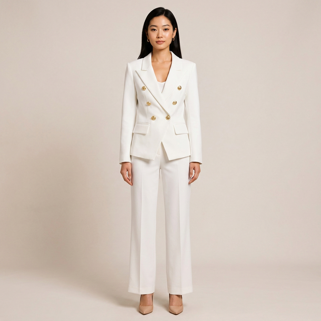 Double-Breasted Blazer for Meetings Ready and Timeless Executive Style Women-Vyana Collective