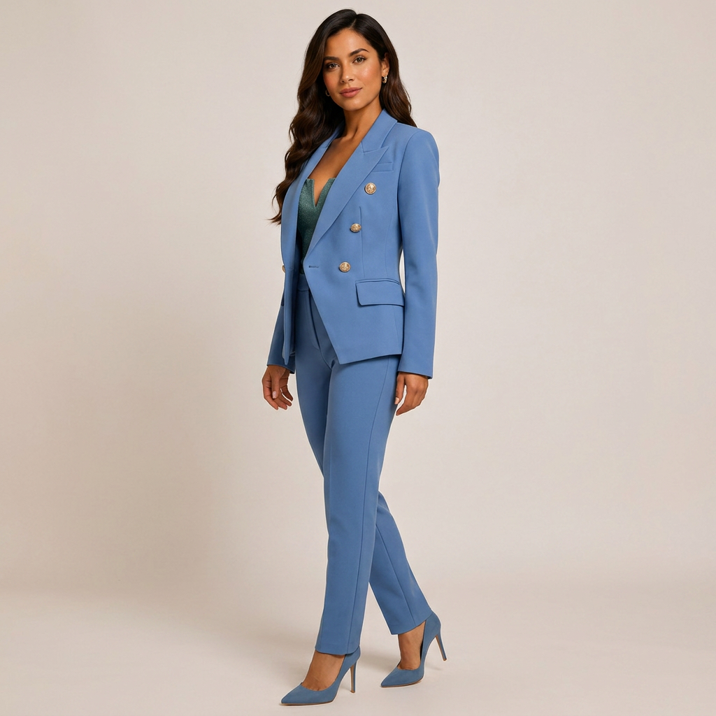 Double-Breasted Blazer for Meetings Ready and Timeless Executive Style Women-Vyana Collective