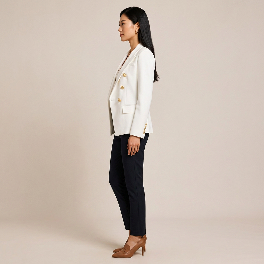 Double-Breasted Blazer for Meetings Ready and Timeless Executive Style Women-Vyana Collective