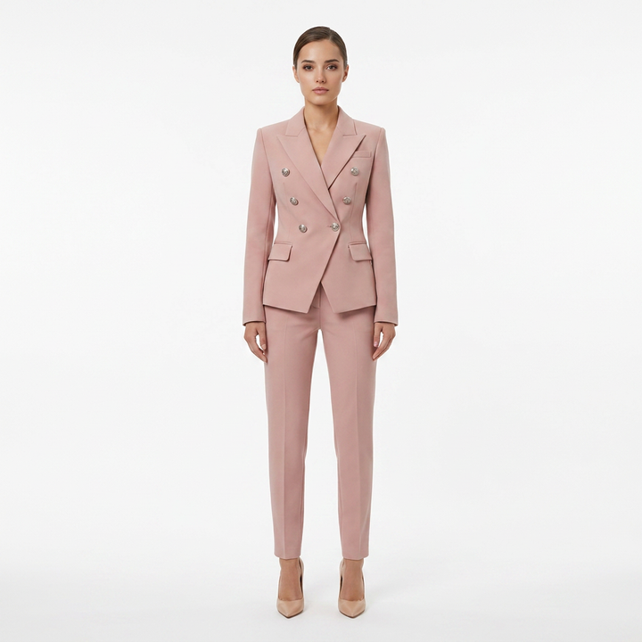 Double-Breasted Blazer for Meetings Ready and Timeless Executive Style Women-Vyana Collective