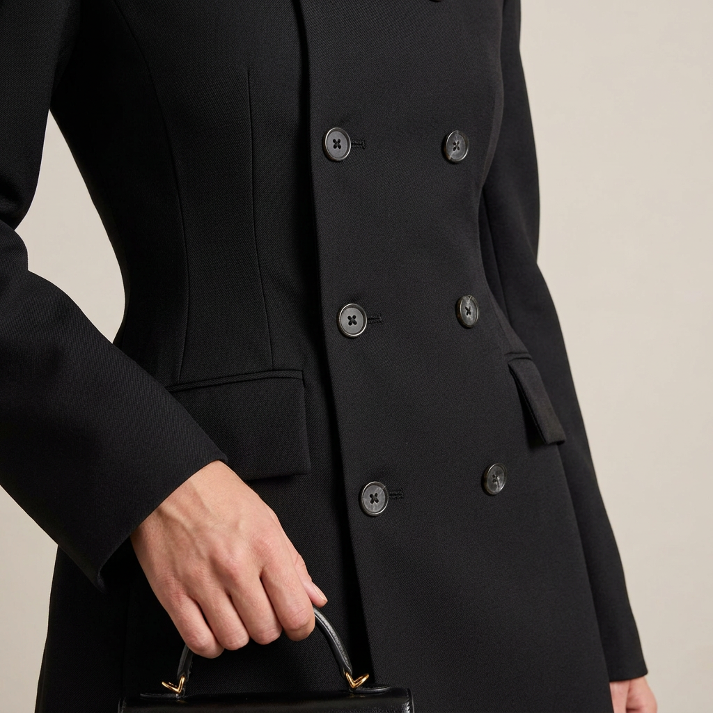 Elegant Double Breasted Mini Blazer Dress for Evening-Vyana Collective