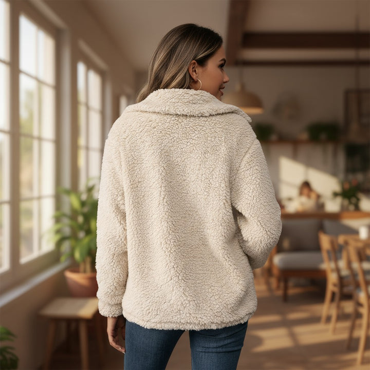 Elegant Lapel Fleece Jacket-Vyana Collective