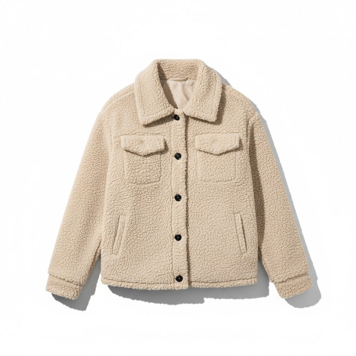 Elegant Lapel Fleece Jacket-Vyana Collective