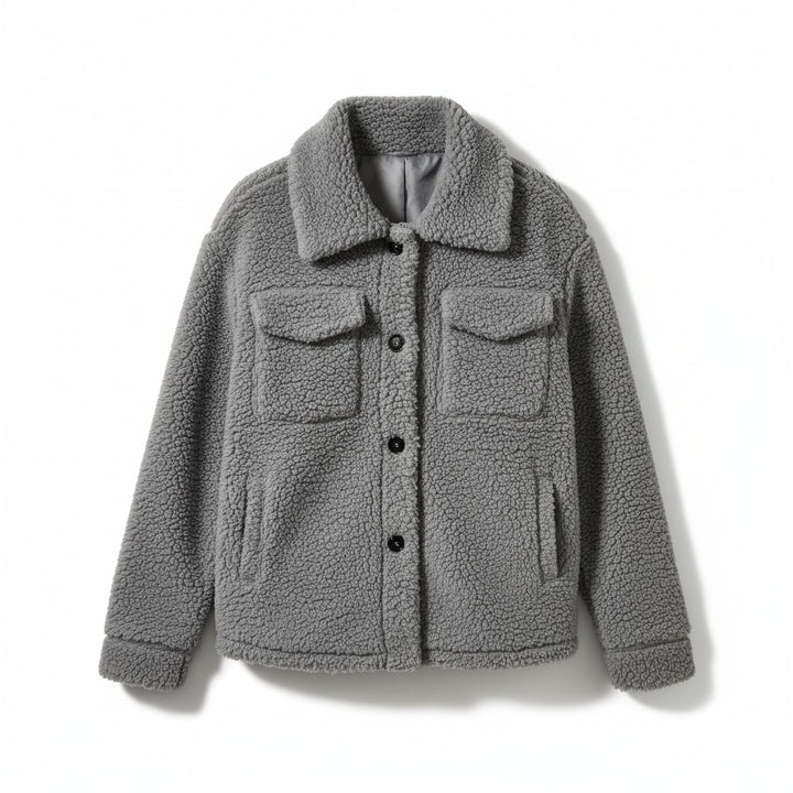 Elegant Lapel Fleece Jacket-Vyana Collective