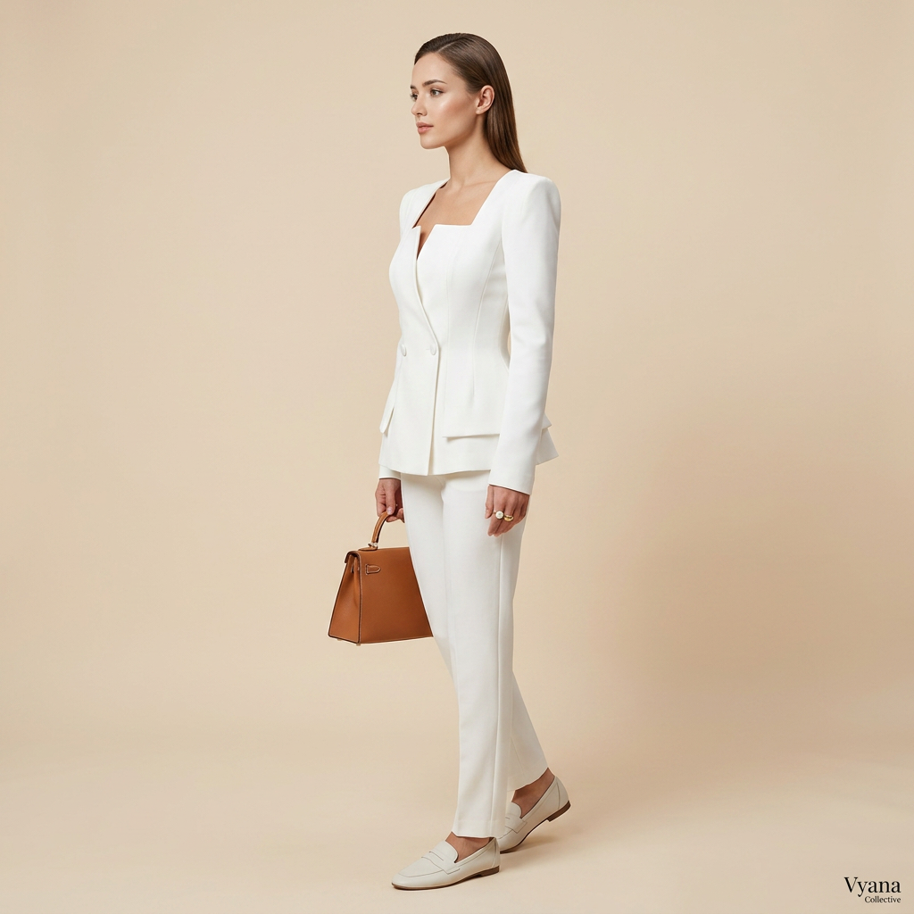 Elegant Long Sleeve Blazer Top for Office and Formal Wear-Vyana Collective