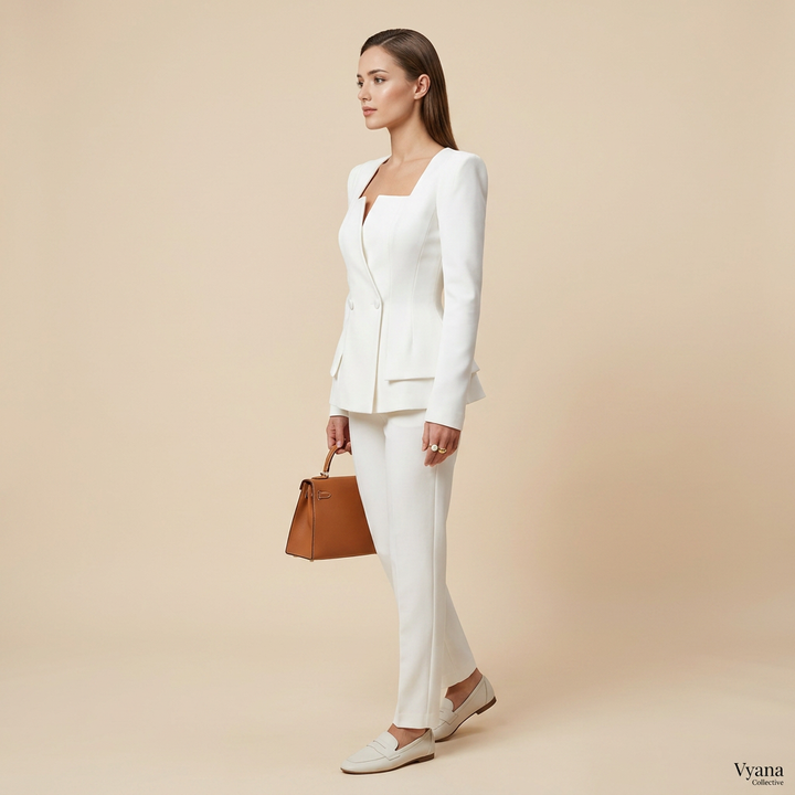Elegant Long Sleeve Blazer Top for Office and Formal Wear-Vyana Collective