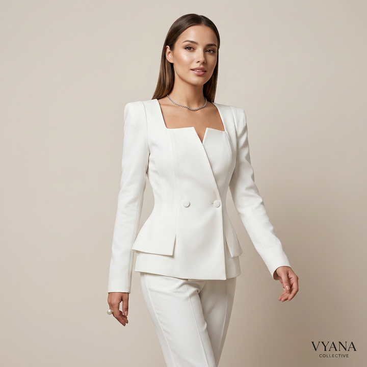 Elegant Long Sleeve Blazer Top for Office and Formal Wear-Vyana Collective