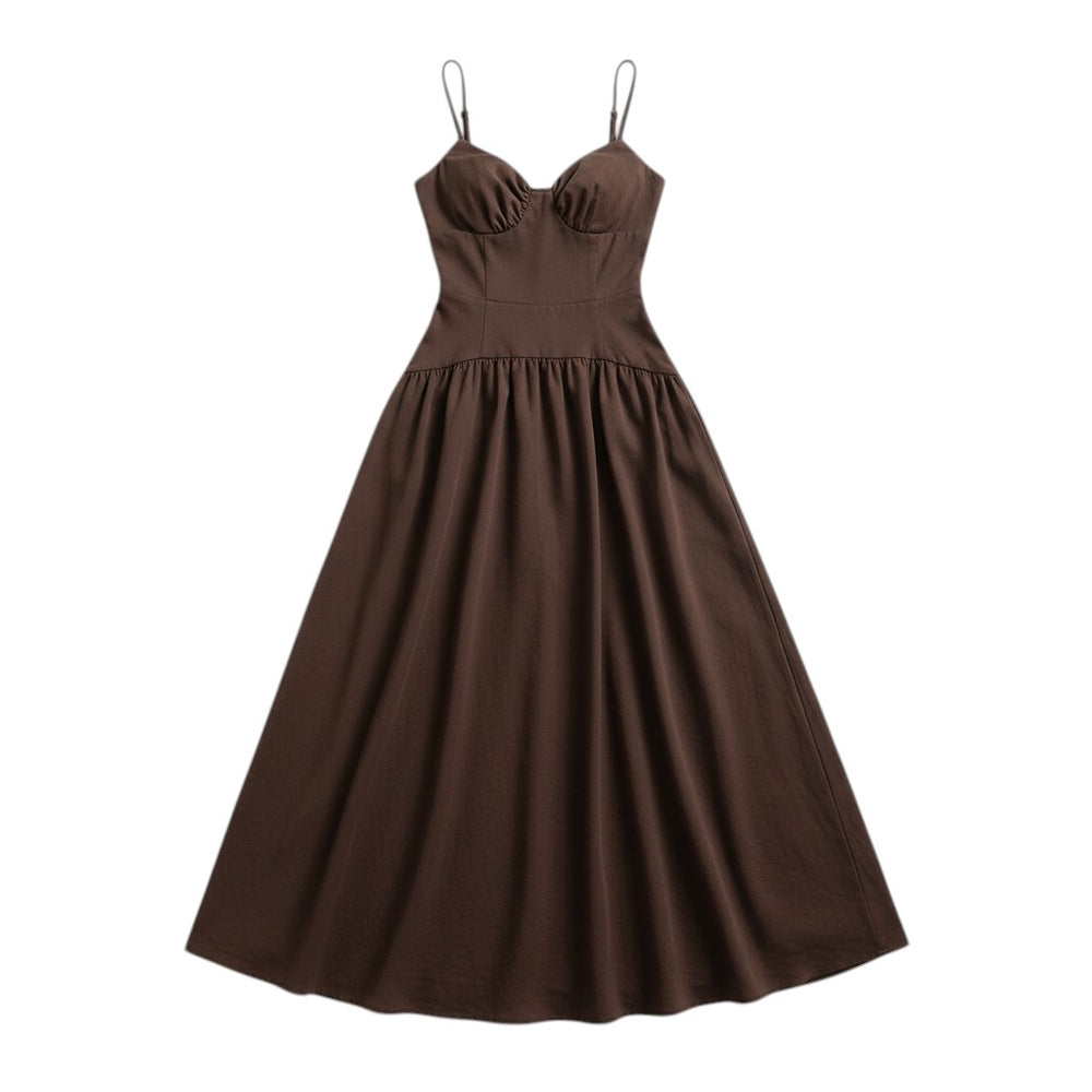 Elegant Sleeveless Bow Accent Elastic Waist Dress-Vyana Collective
