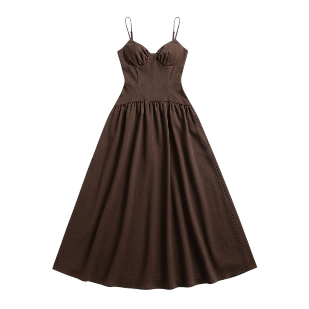 Elegant Sleeveless Bow Accent Elastic Waist Dress-Vyana Collective